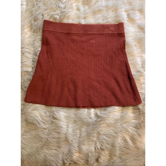 Free People Intimately Ribbed Knit Mini Skirt Size M - Picture 1 of 6